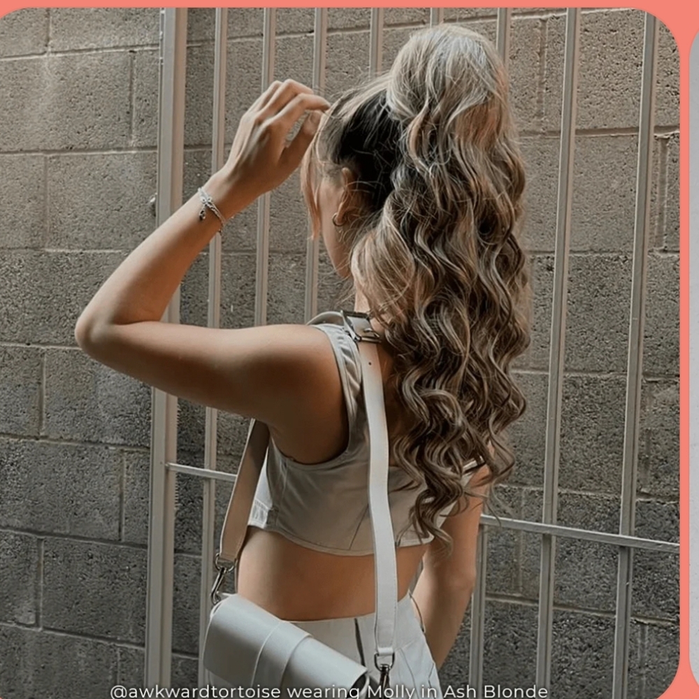 Insert name here INH Molly Ash Blond - Ponytail Clip Extention NEW
